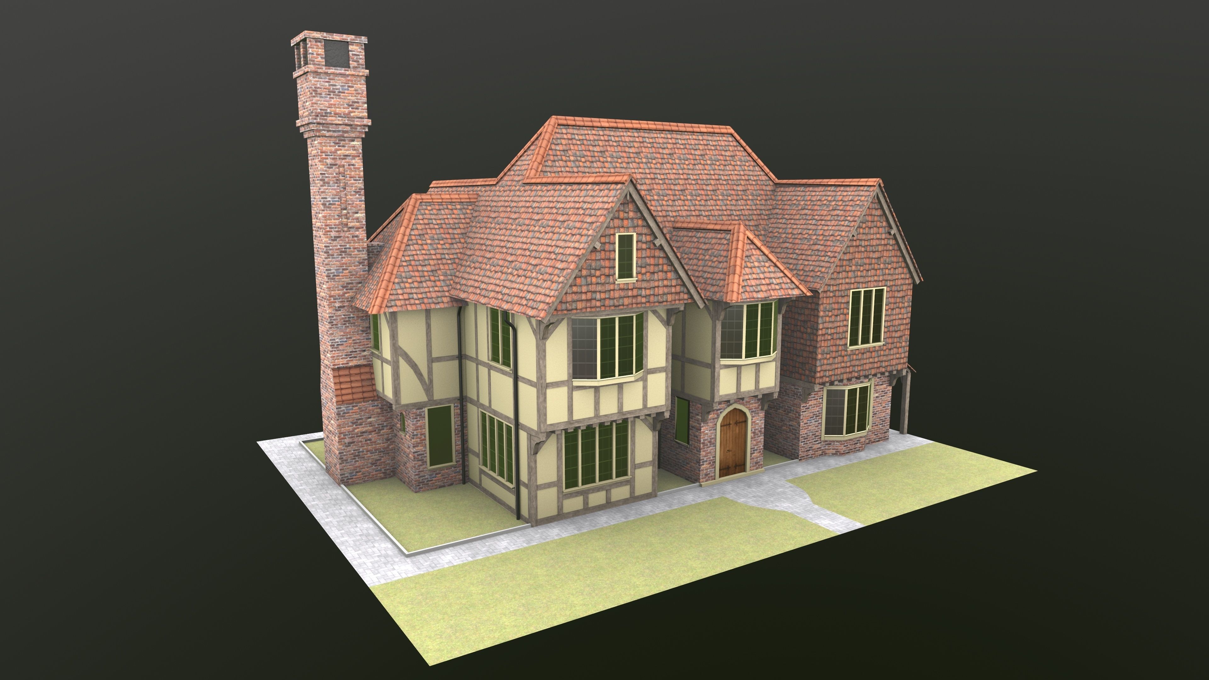 Timb Farm House AR VR 3D Model  Low-poly 3D model_7