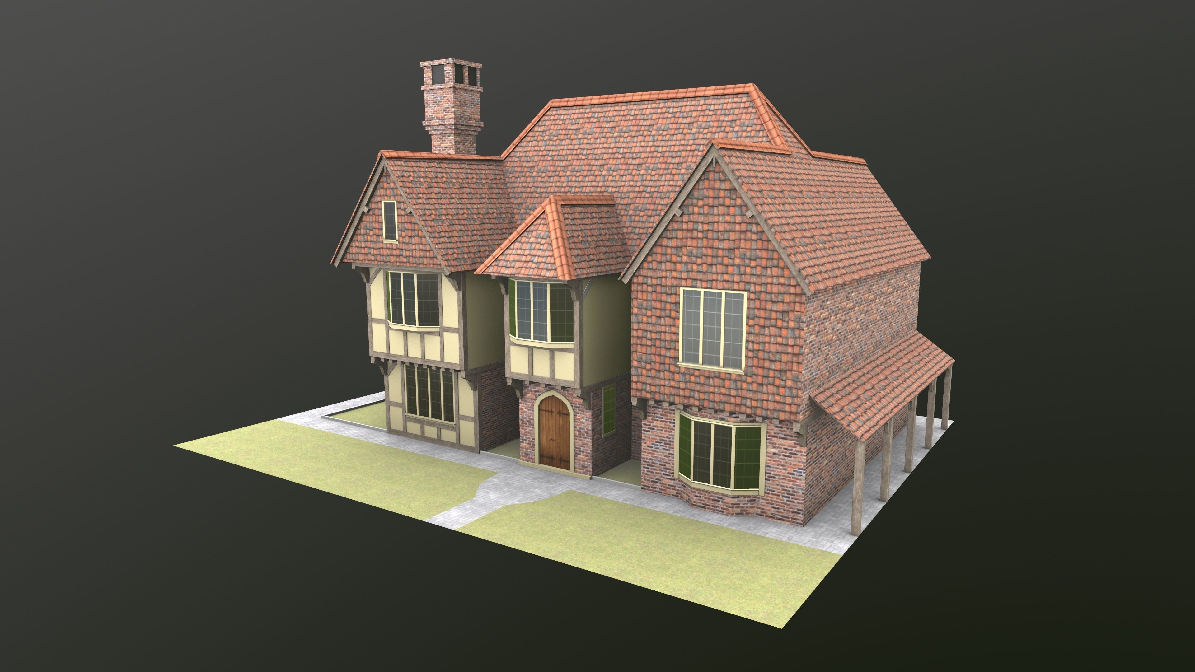 Timb Farm House AR VR 3D Model  Low-poly 3D model_8