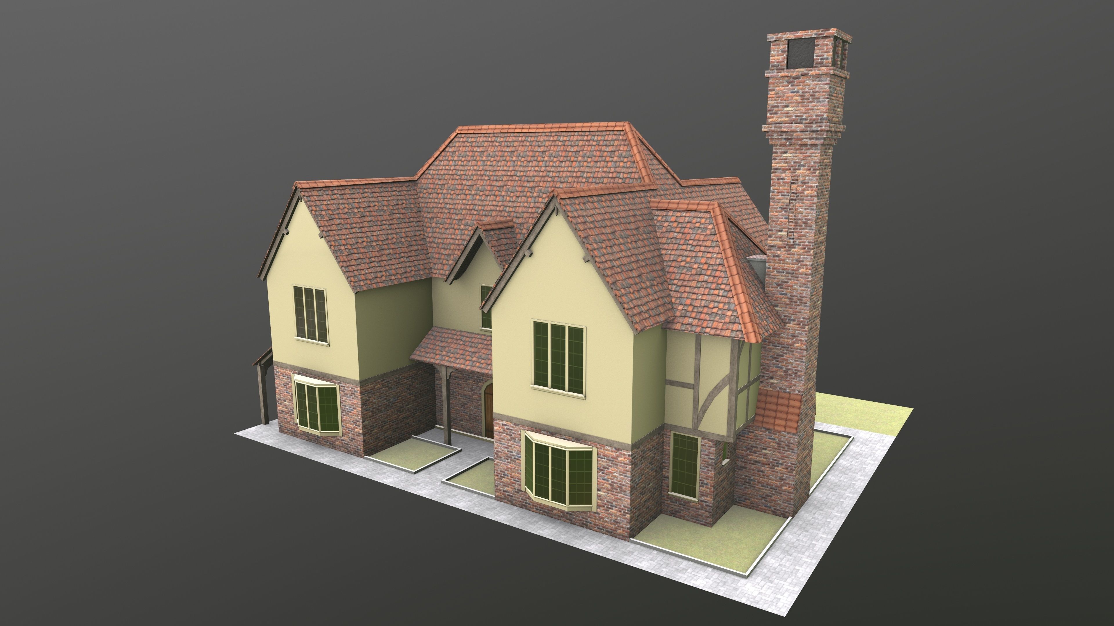 Timb Farm House AR VR 3D Model  Low-poly 3D model_9