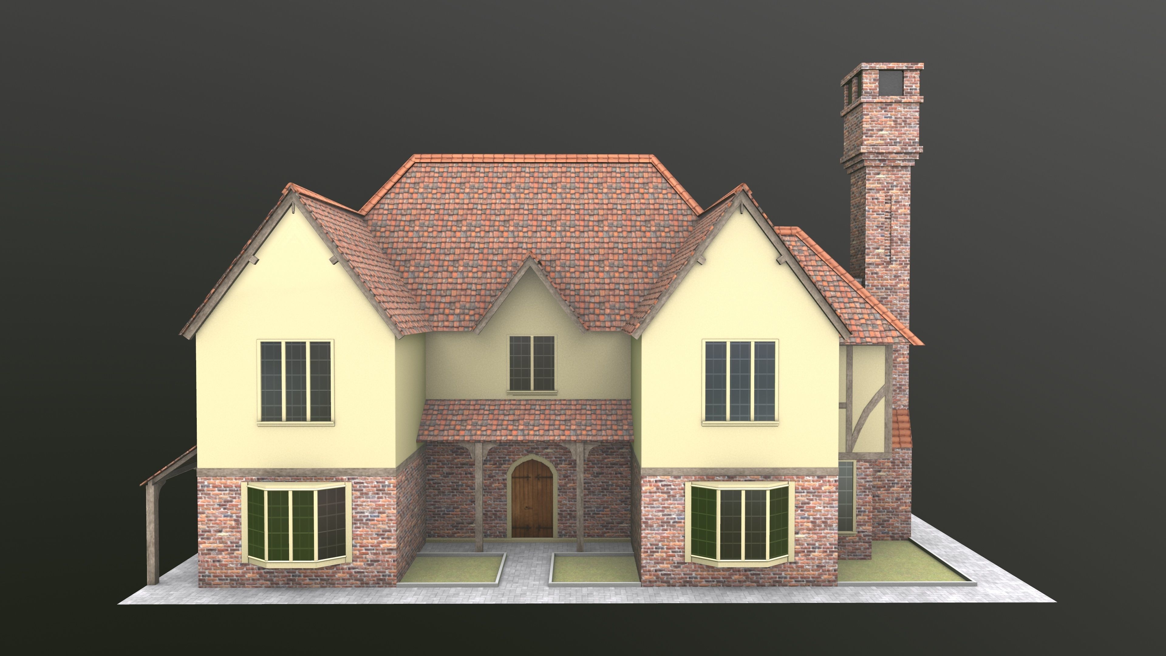 Timb Farm House AR VR 3D Model  Low-poly 3D model_4