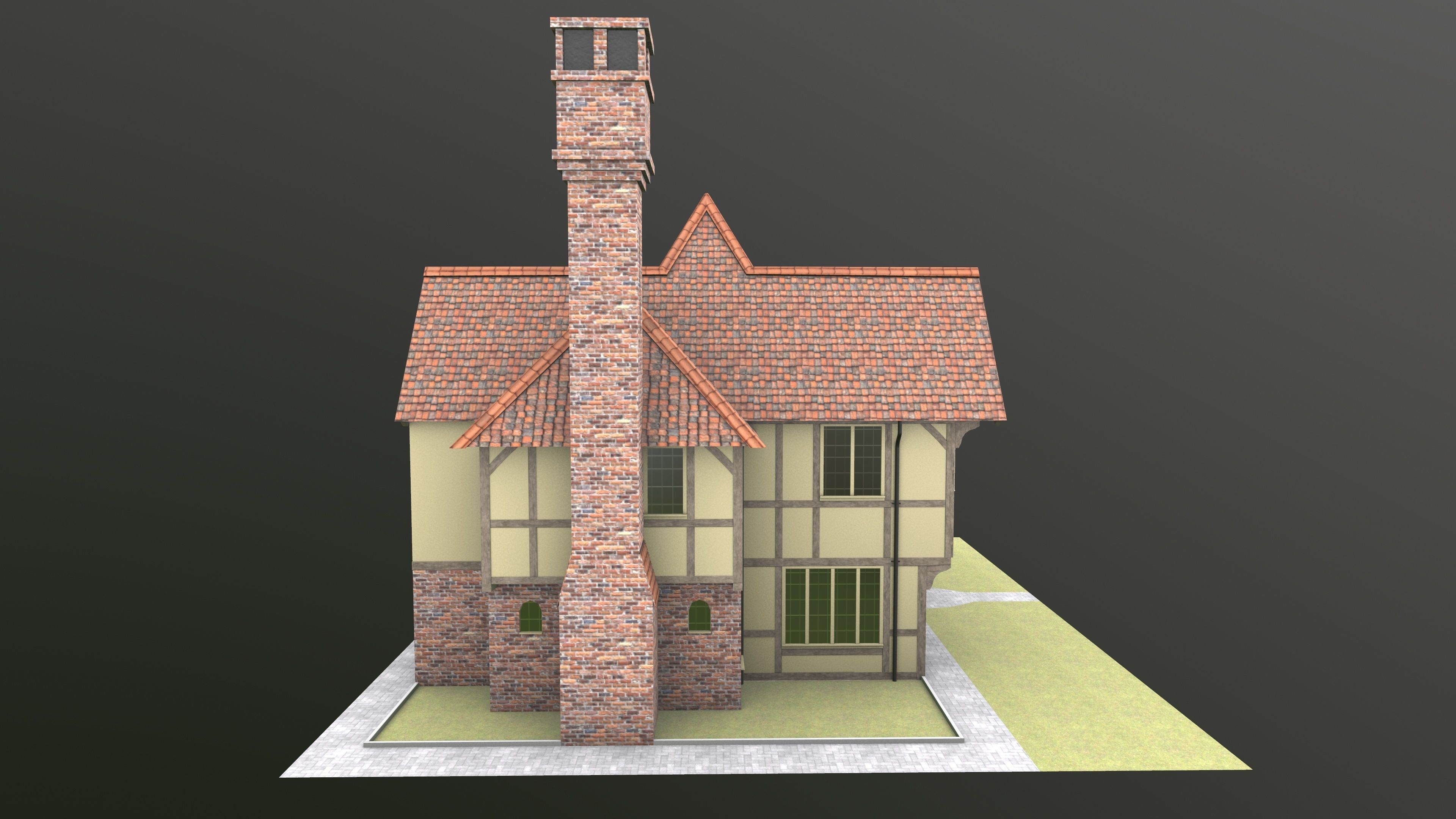 Timb Farm House AR VR 3D Model  Low-poly 3D model_3