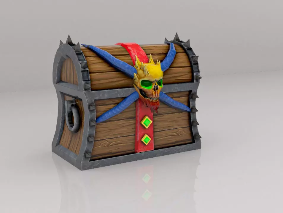 Treasure Chest  Low-poly 3D model_0