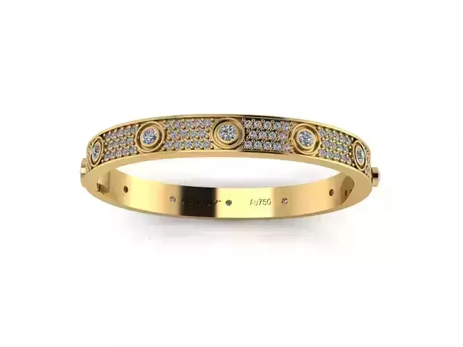 BRACELET gold bangle with diamonds