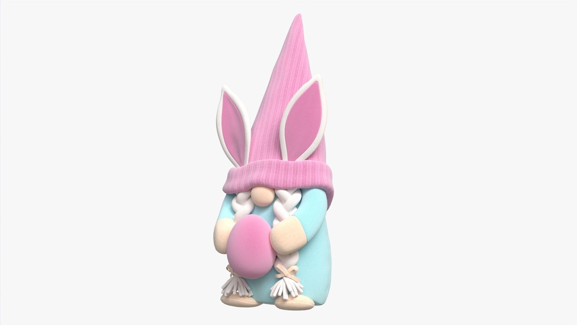 Easter Plush Doll Gnome With Egg 02 3D model_1