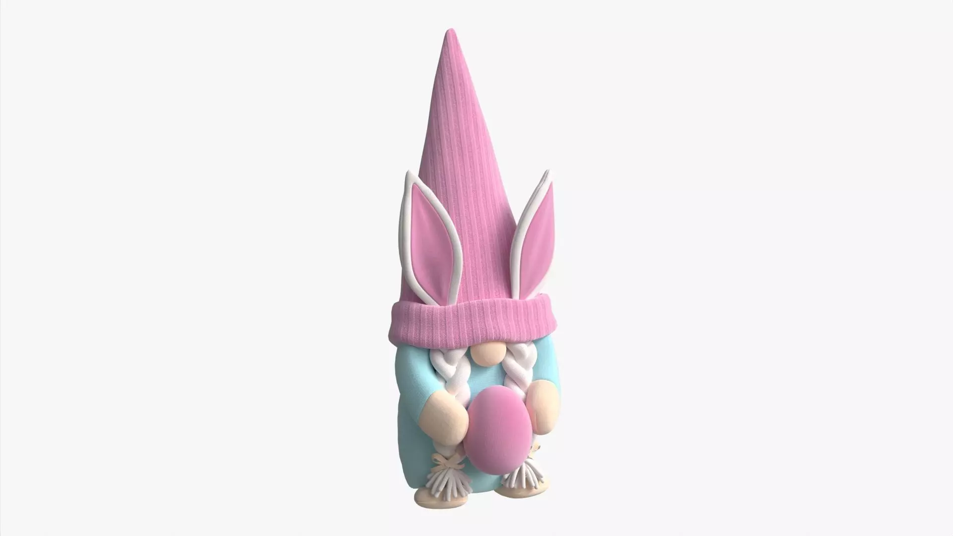 Easter Plush Doll Gnome With Egg 02 3D model_0