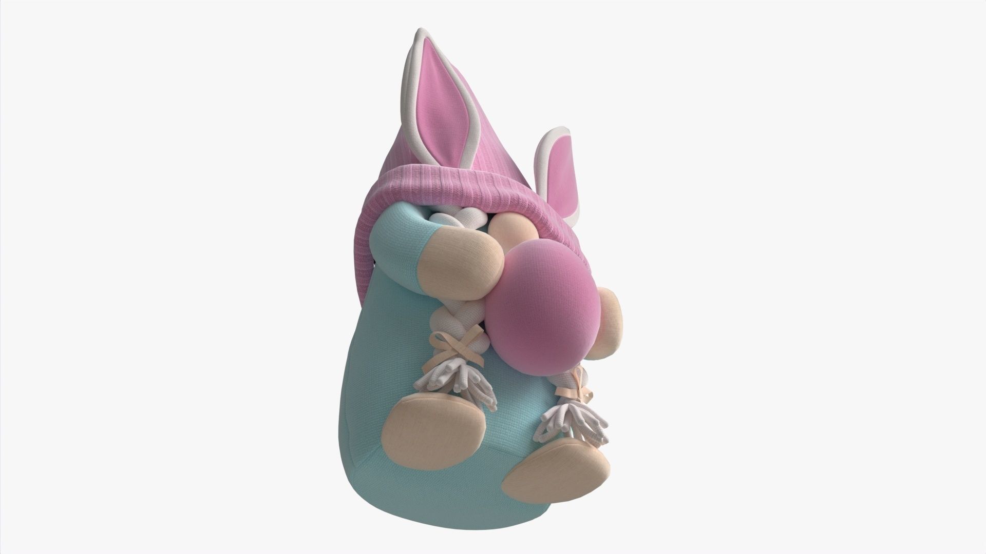 Easter Plush Doll Gnome With Egg 02 3D model_3