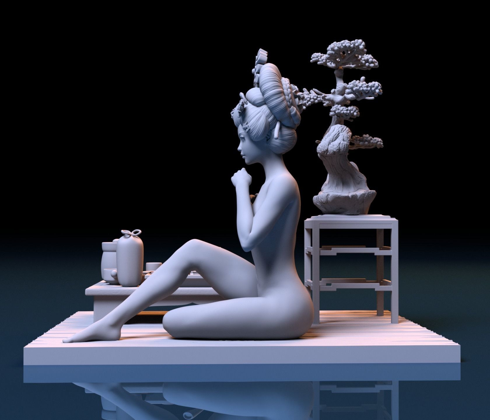 Geisha - Maiko 3D print model_3