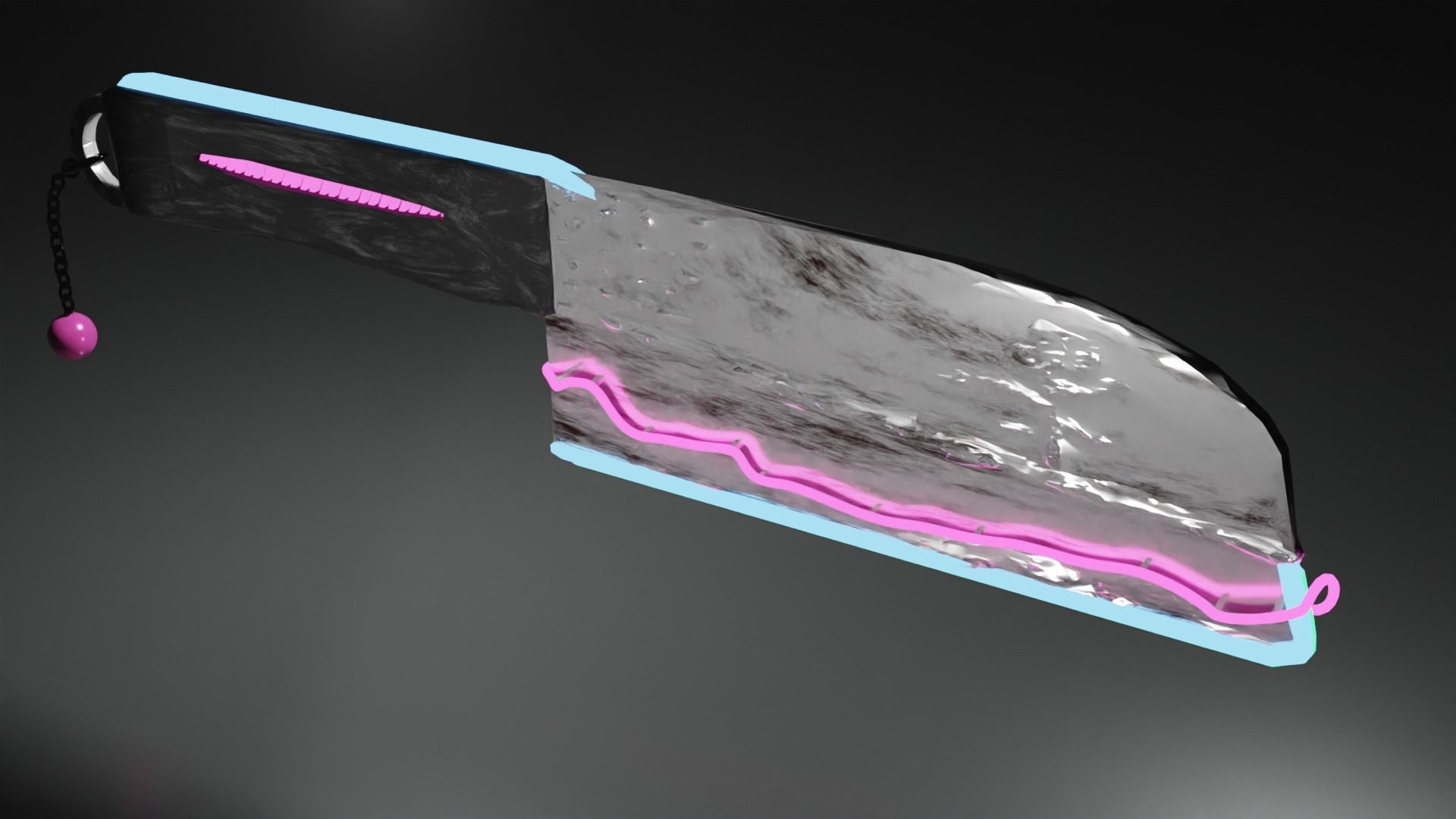 Cyberpunk butcher knife free 3D model CGTrader