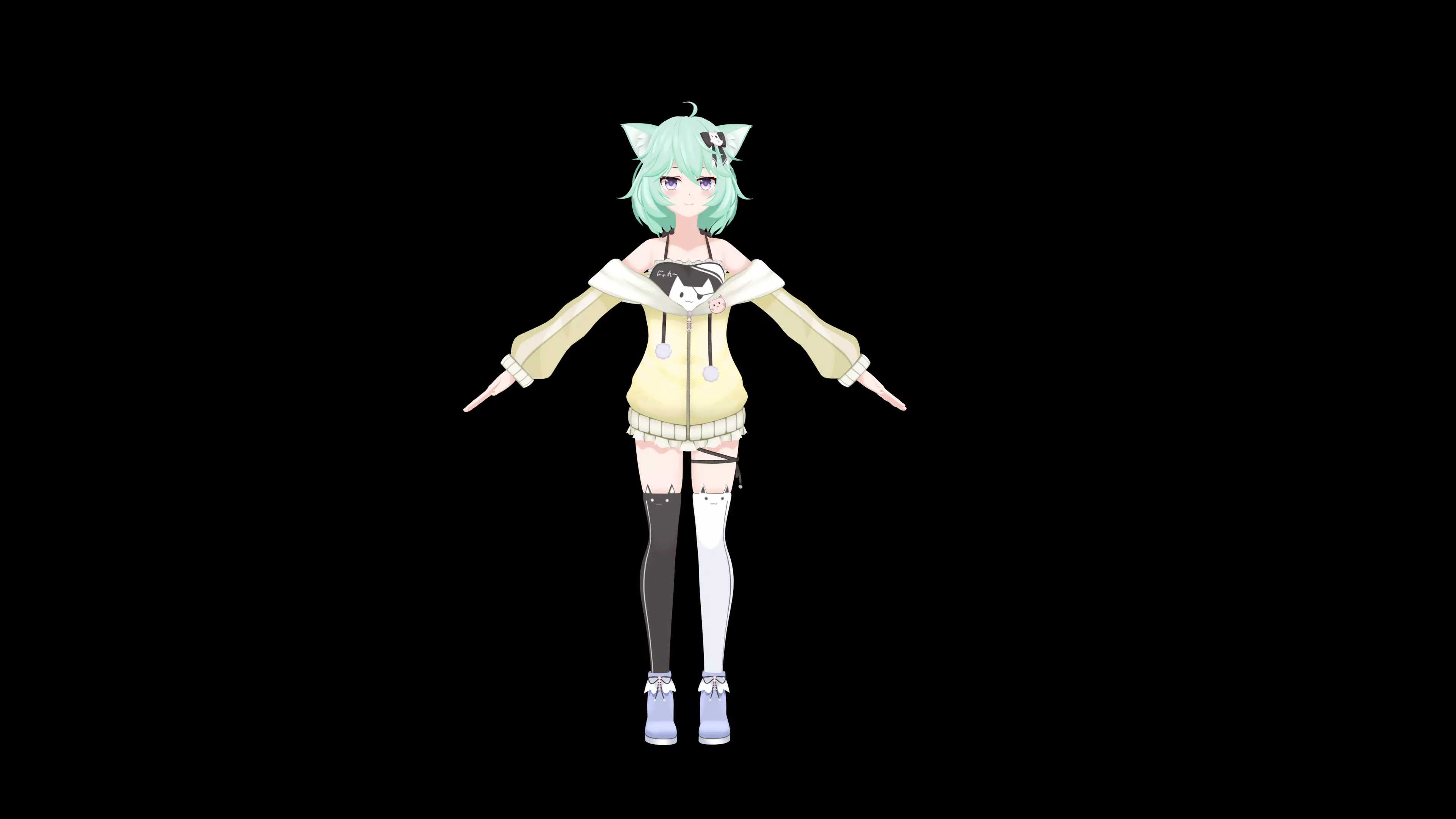 Anime girl character 3D model_0