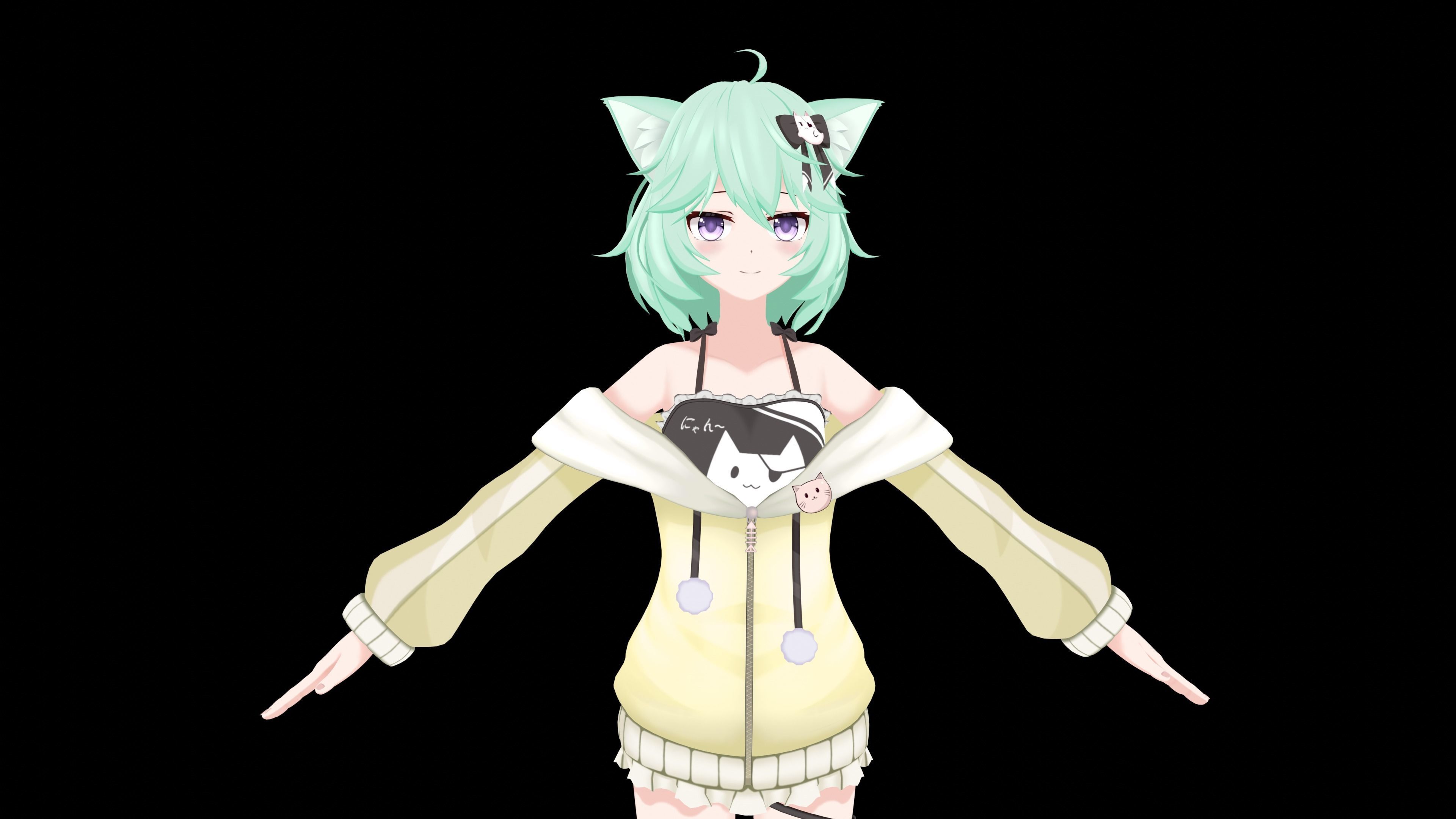 Anime girl character 3D model_1