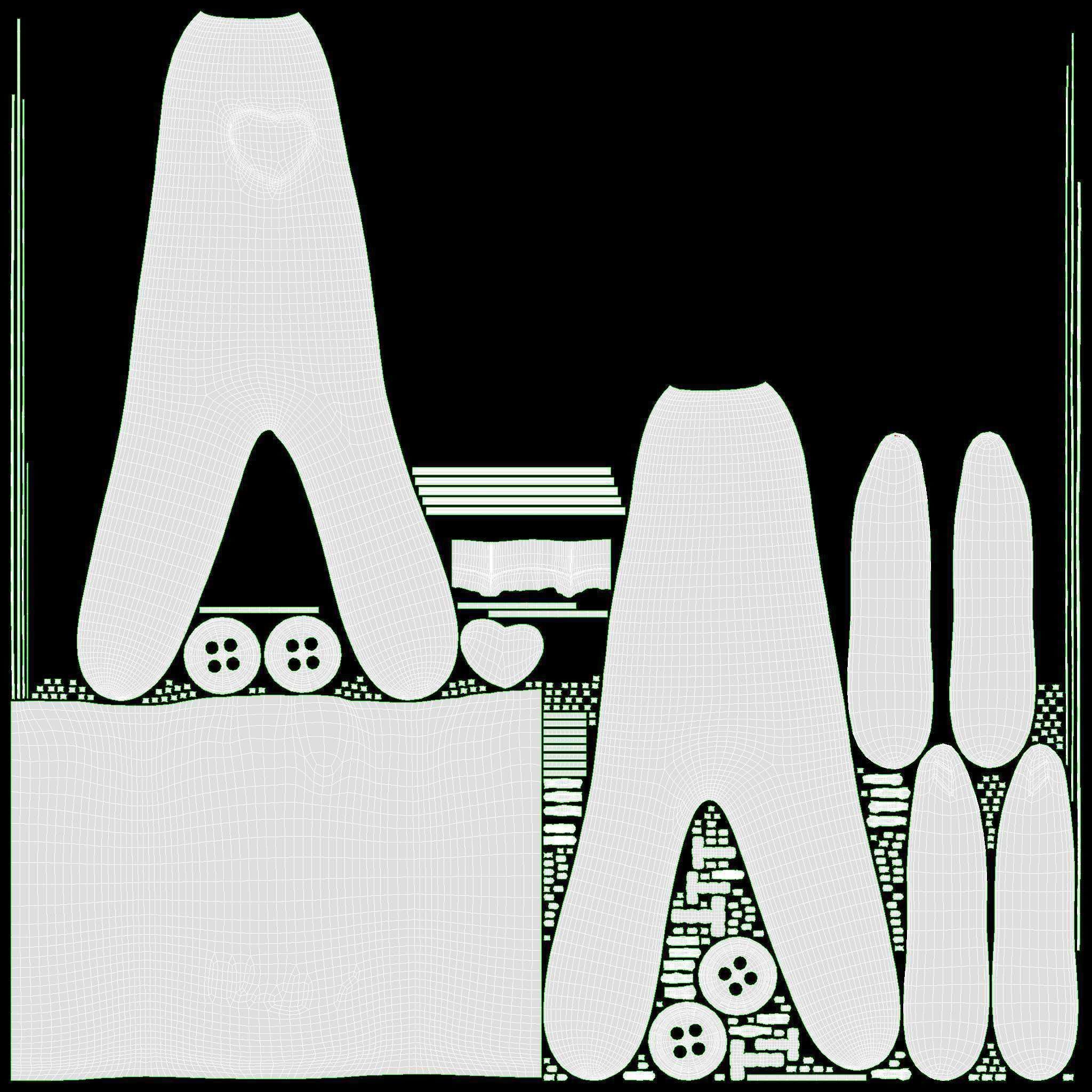 Voodoo Doll Fabric with Pins 3D model_8