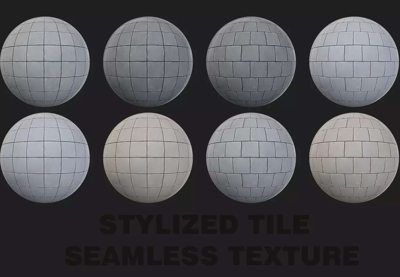 8 Stylized Seamless PBR Tile Textures Texture