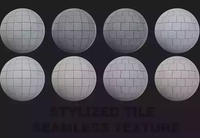 8 Stylized Seamless PBR Tile Textures