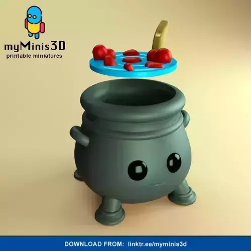 Cute Kawaii Cauldron of Love with Hearts Valentines Day Gift Box