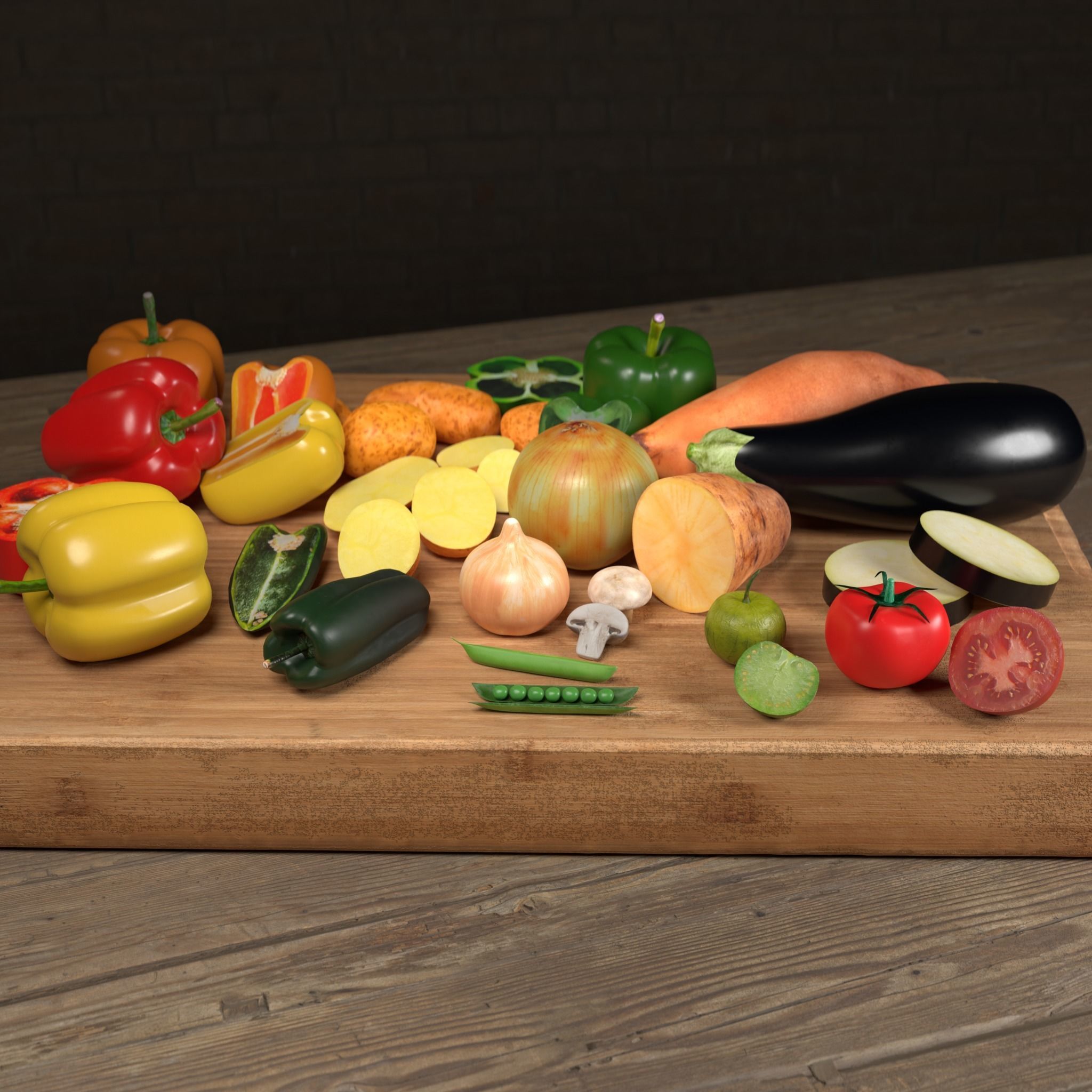 Vegetables set 2  3D model_1