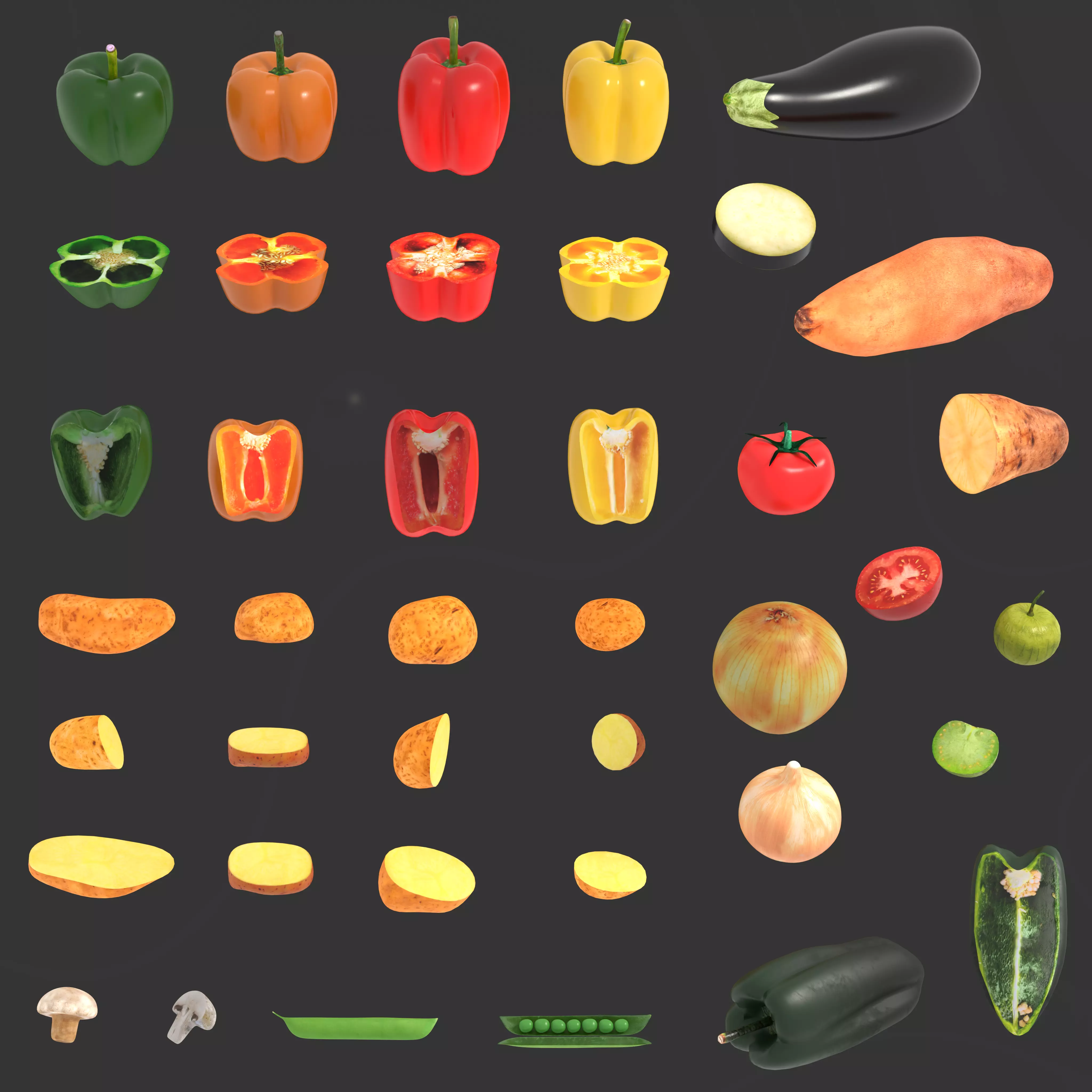 Vegetables set 2 3D model_0