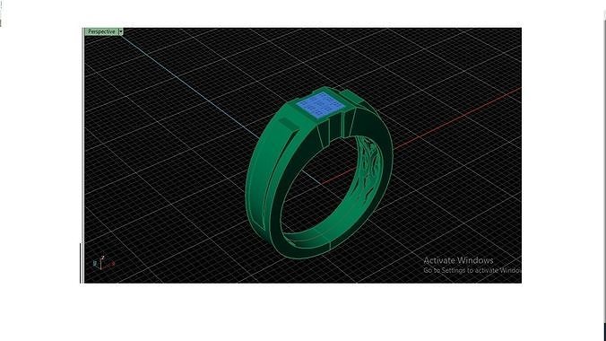 Ring with Diamond Princes Cut 3D model