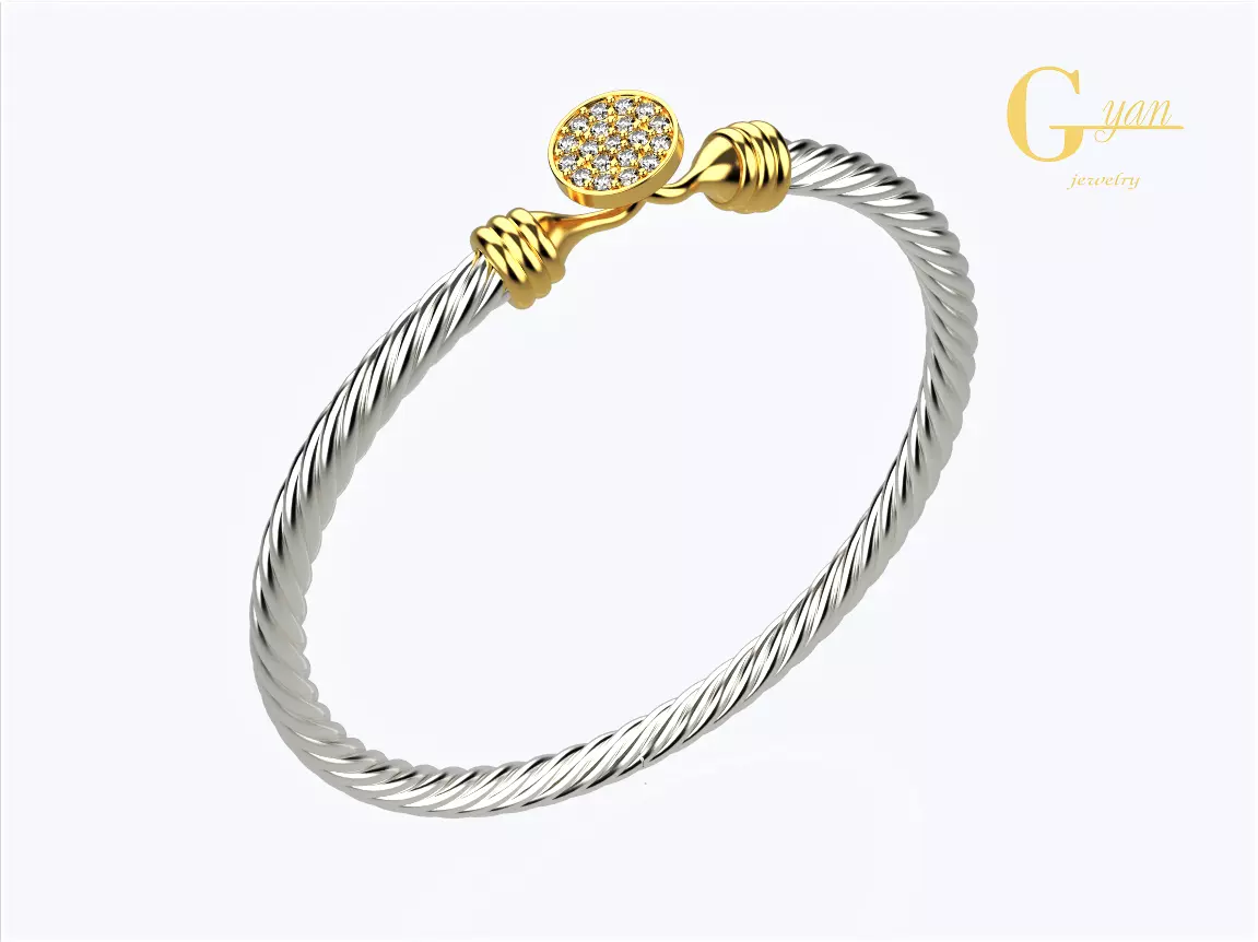 flexible women bracelet twisted bracelet 19sm 3D print model