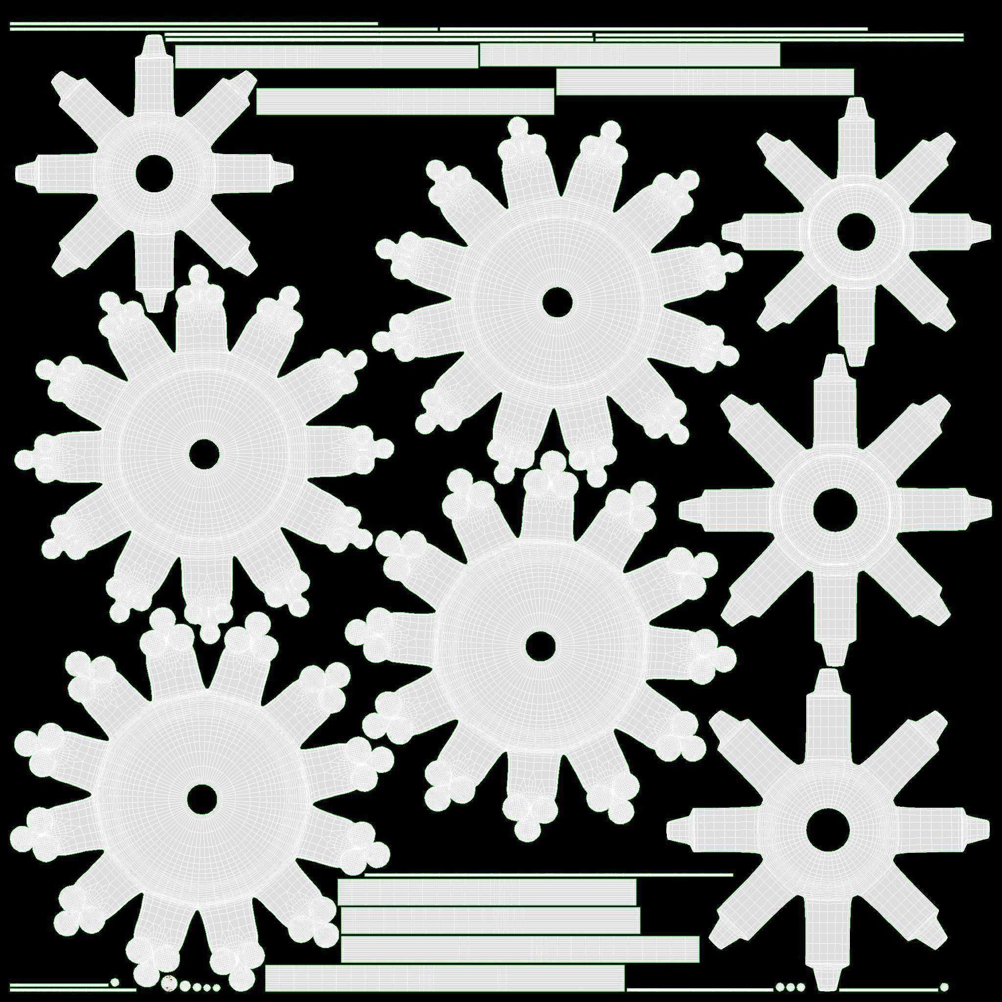 Christmas Tree Balls Set Silver Glossy 3D model_9