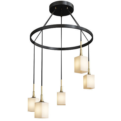 Chelsea Chandelier Opal Square Glass Low-poly 3D model