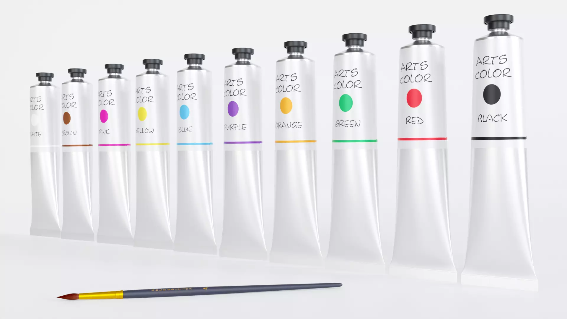 Tube Paint Container Colors 3D model_0