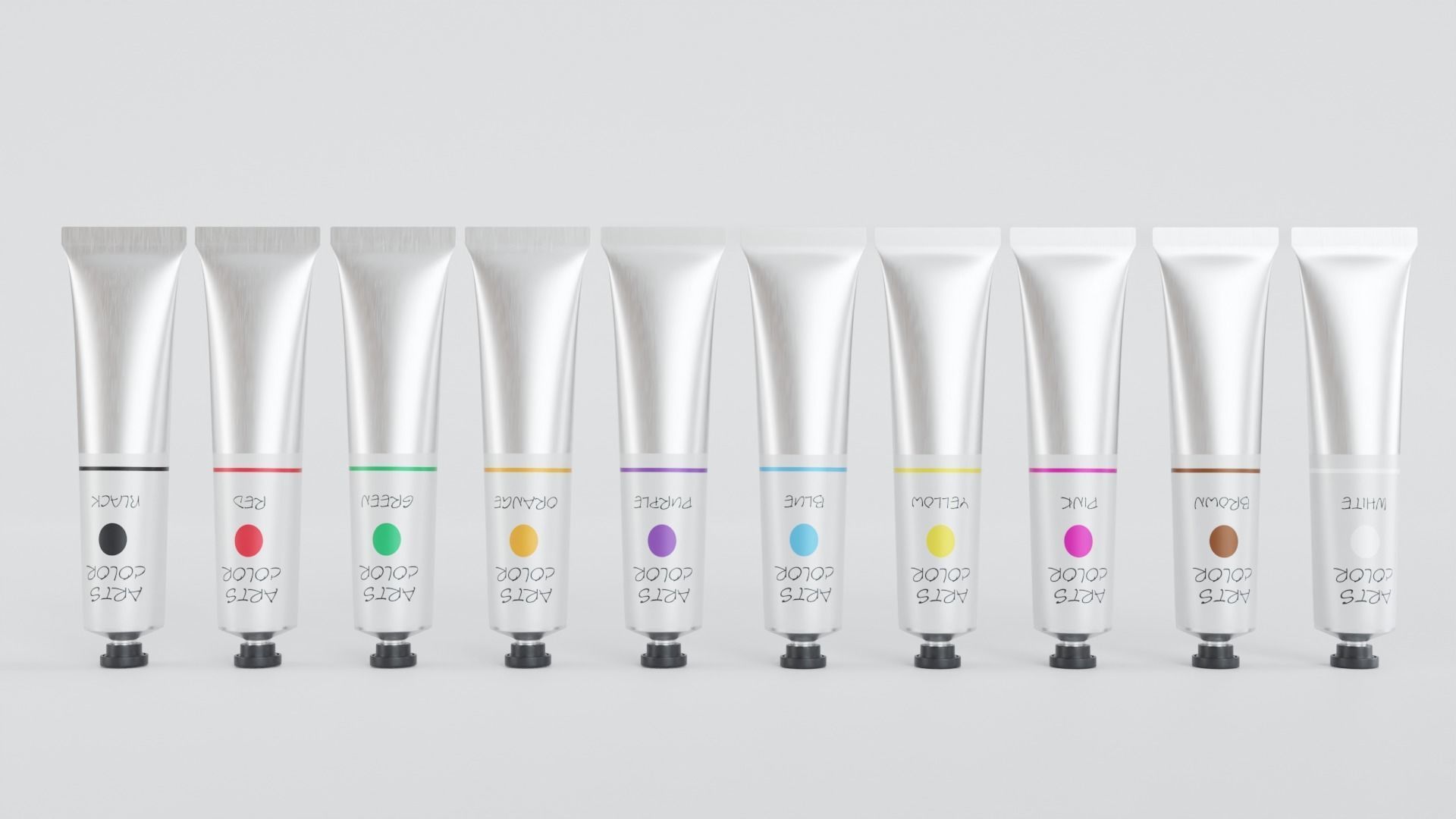 Tube Paint Container Colors 3D model_5