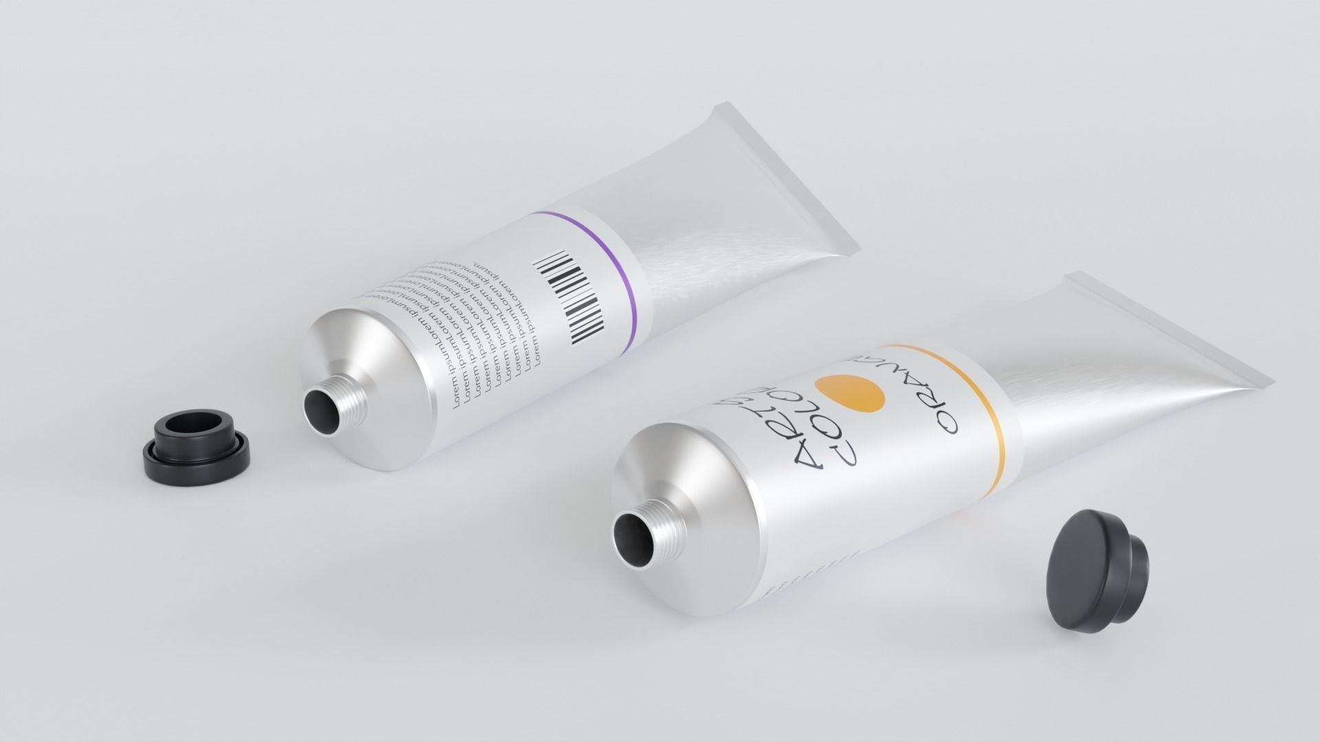 Tube Paint Container Colors 3D model_6