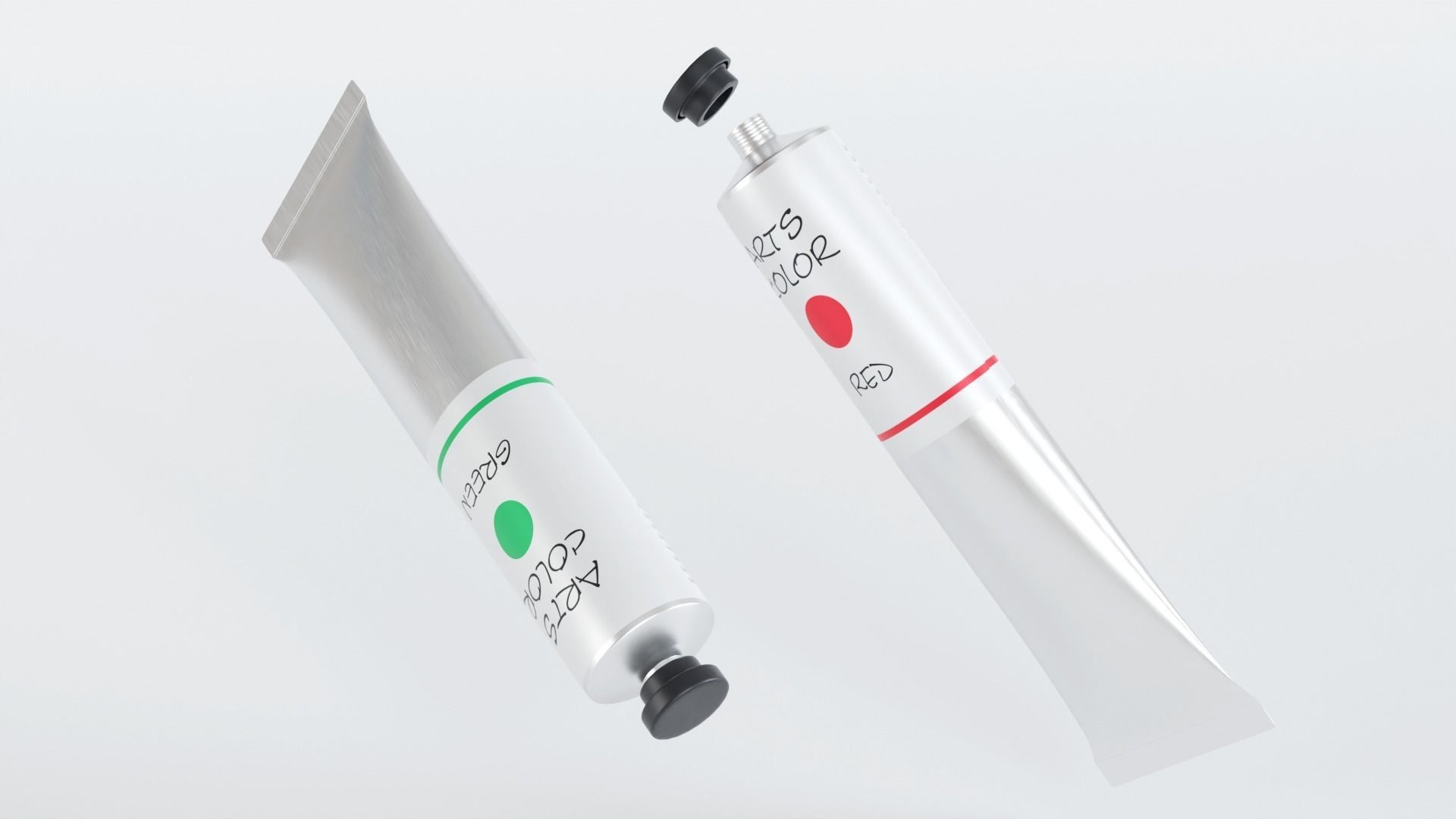 Tube Paint Container Colors 3D model_4