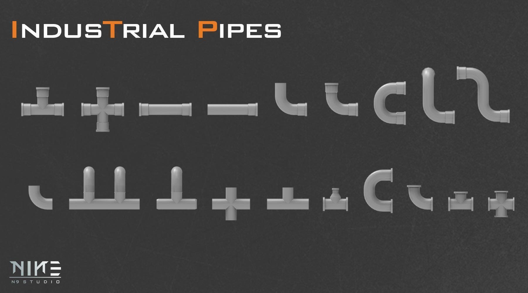 Industrial Pipes 3D model_7