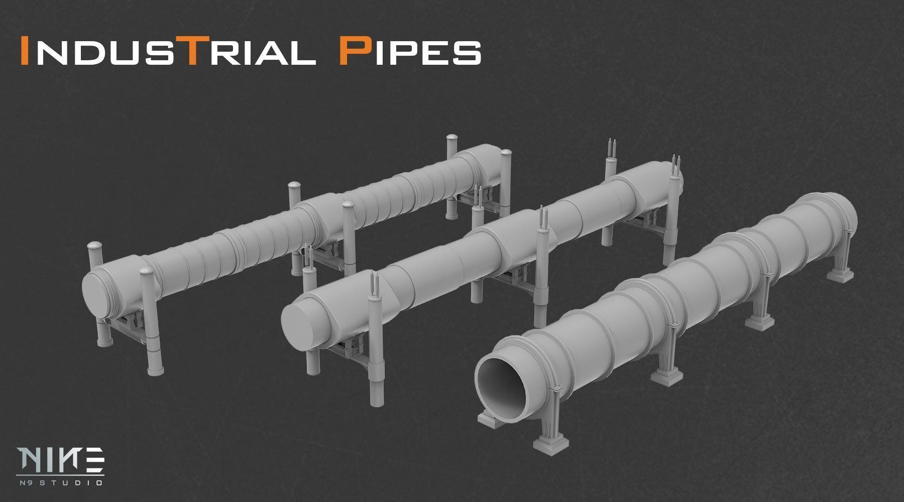 Industrial Pipes 3D model_5