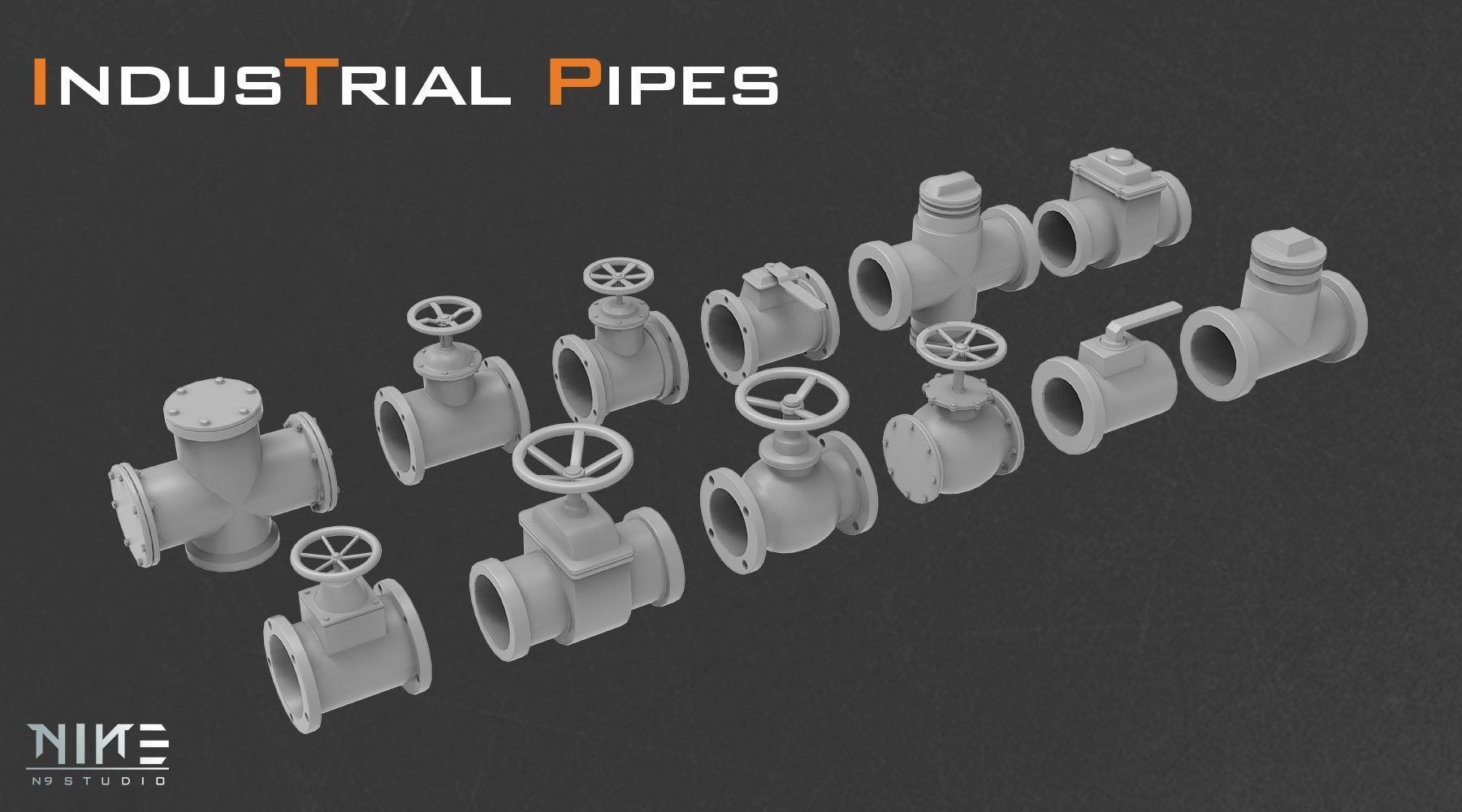 Industrial Pipes 3D model_6