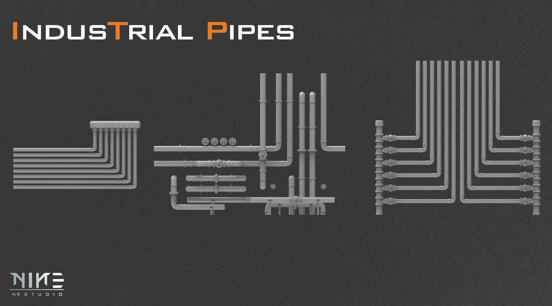 Industrial Pipes 3D model_10