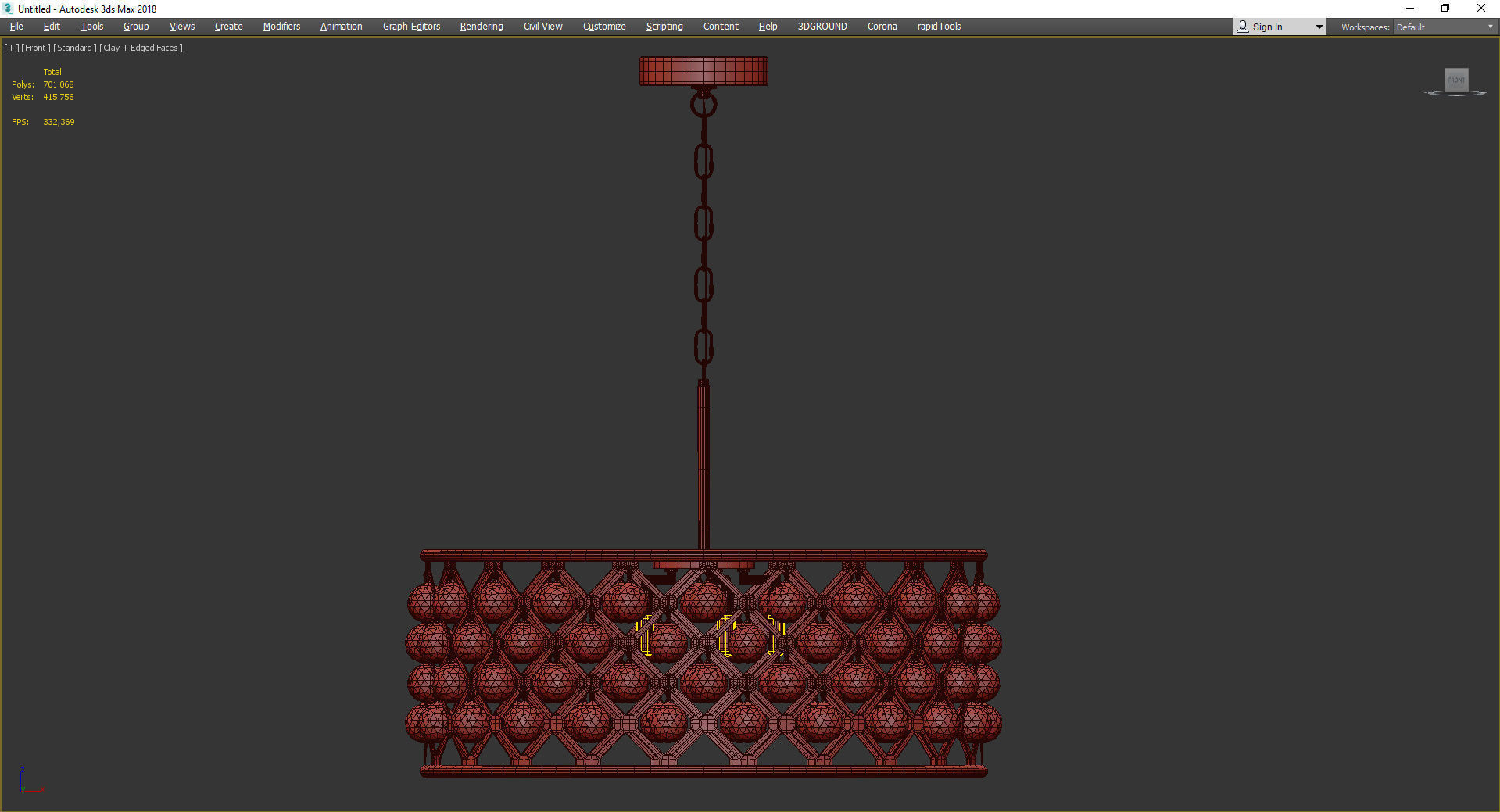 Crystal Grid Hoop 6 Light Low-poly 3D model_2