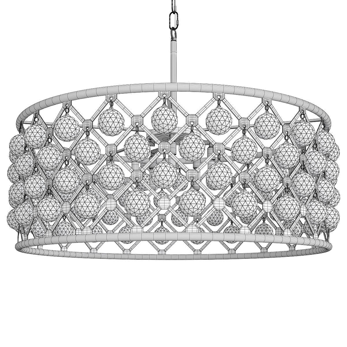 Crystal Grid Hoop 6 Light Low-poly 3D model_1