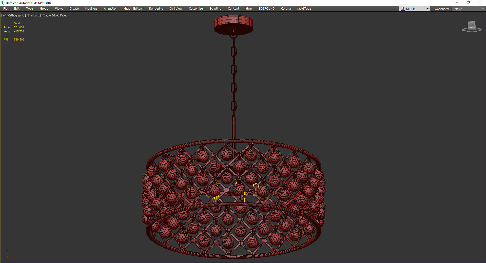 Crystal Grid Hoop 6 Light Low-poly 3D model_3