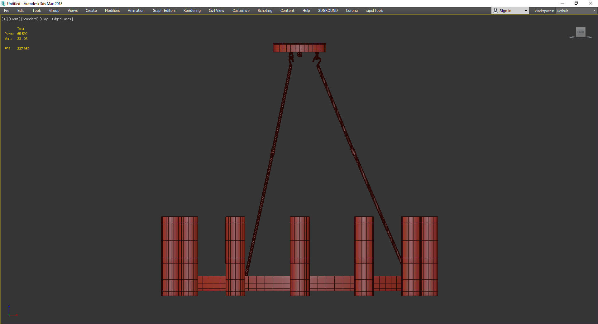  Twelve Light Natural Aged Brass Up Chandelier Low-poly 3D model_2