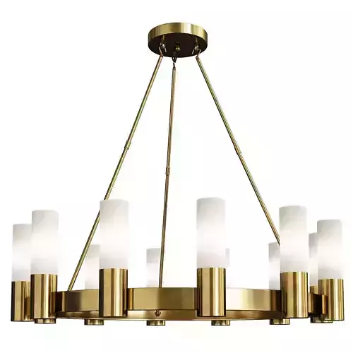  Twelve Light Natural Aged Brass Up Chandelier
