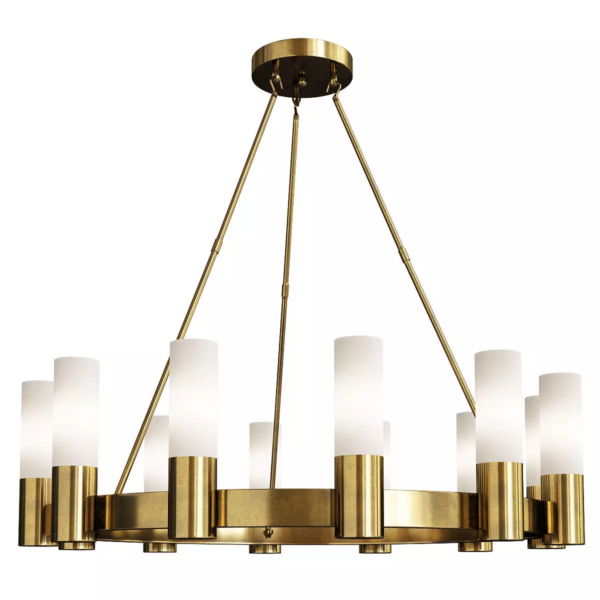  Twelve Light Natural Aged Brass Up Chandelier Low-poly 3D model_0
