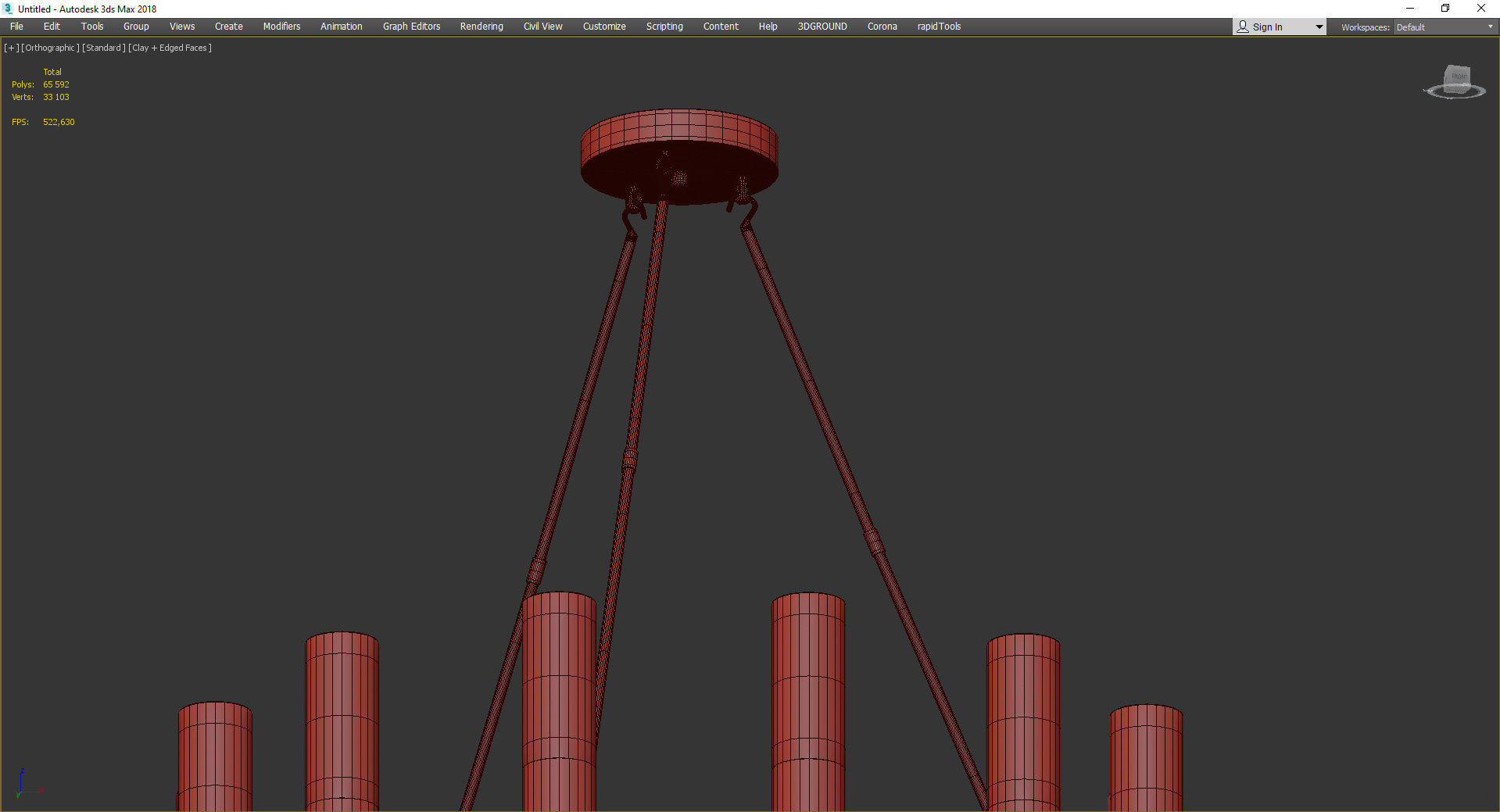  Twelve Light Natural Aged Brass Up Chandelier Low-poly 3D model_4