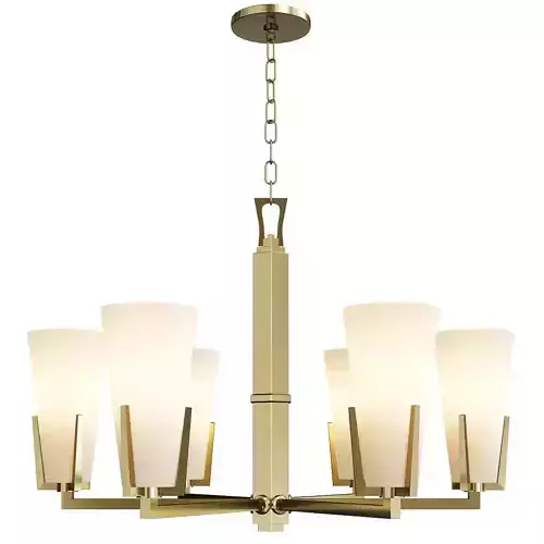 Upton 6 Light Chandelier Aged Brass Finish