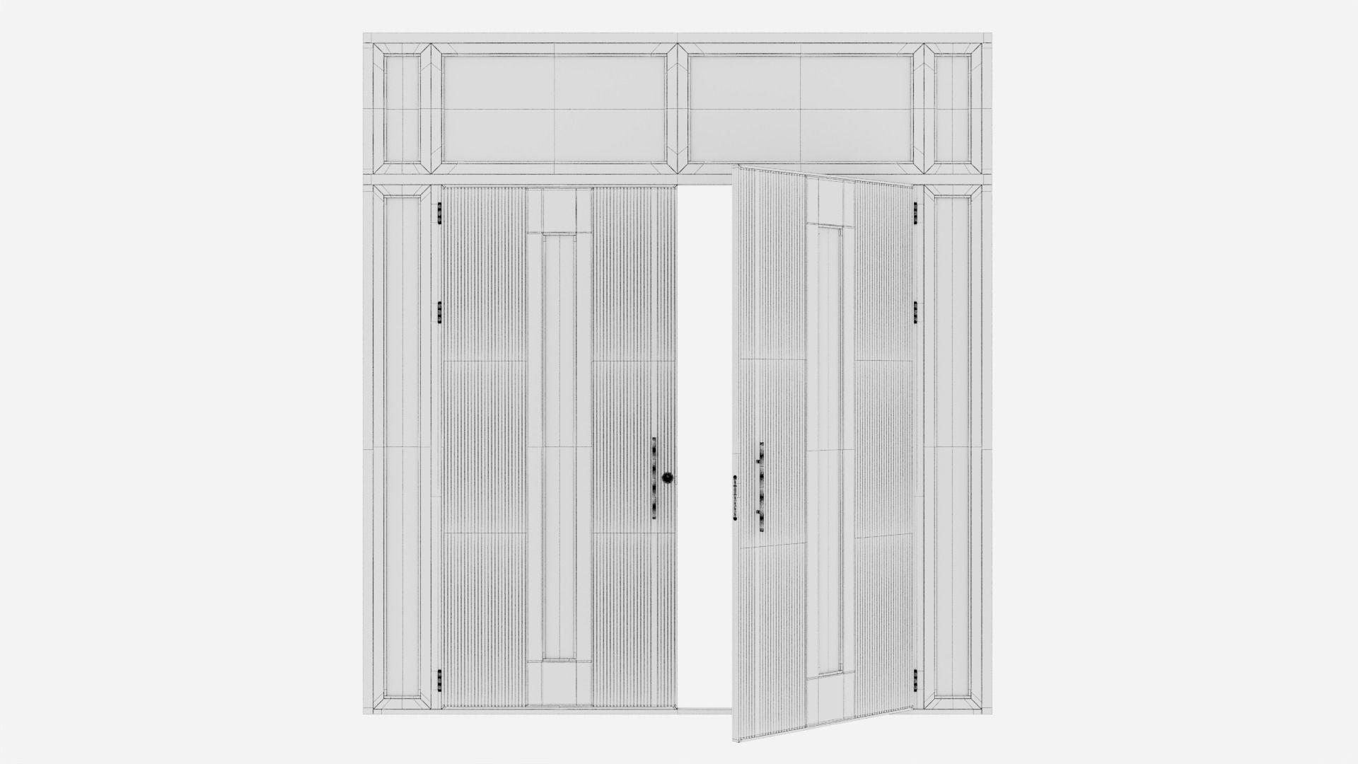 Aluminium door 125 3D model_6