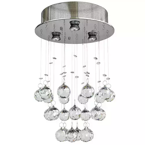 Modern Chandelier Rain Drop Crystal Ball Ceiling Lamp Low-poly 3D model