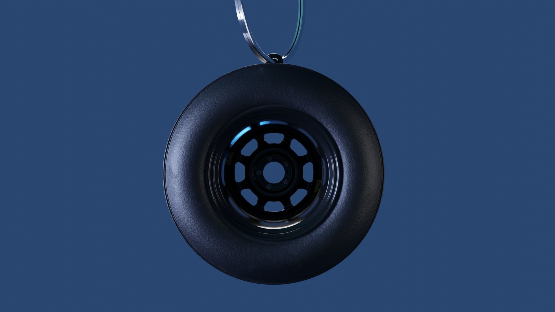 KEY CHAIN NASCAR WHEEL REALISTIC DETAILS 3D PRINT  3D print model_2