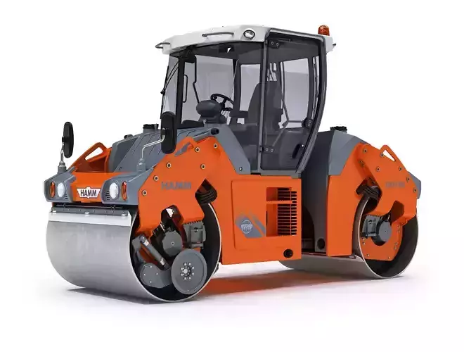 Articulated Tandem Road Roller 3D model