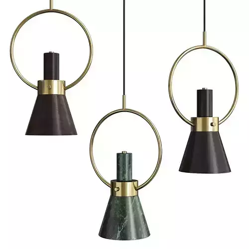 HENNAN three pendant lights with marble and gold accents