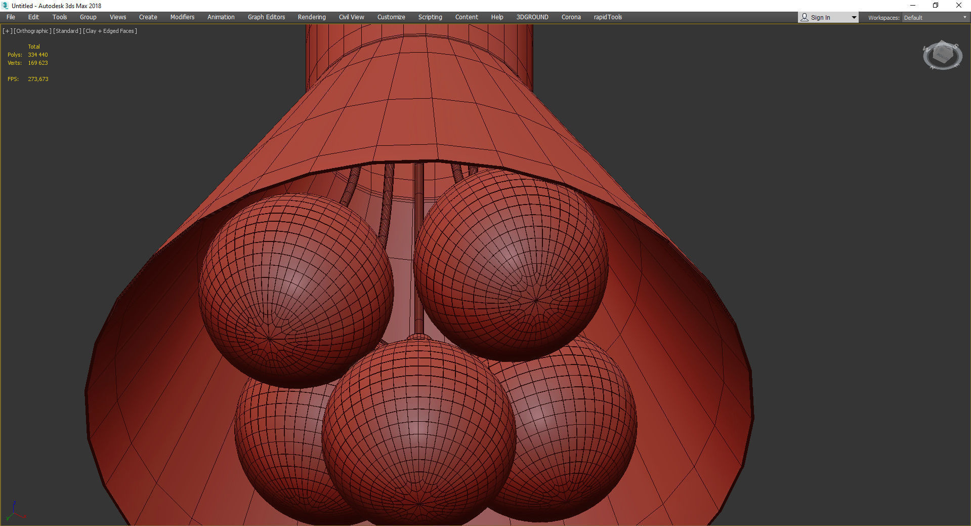 VAPPE three pendant lights with brass and clear glass Low-poly 3D model_4