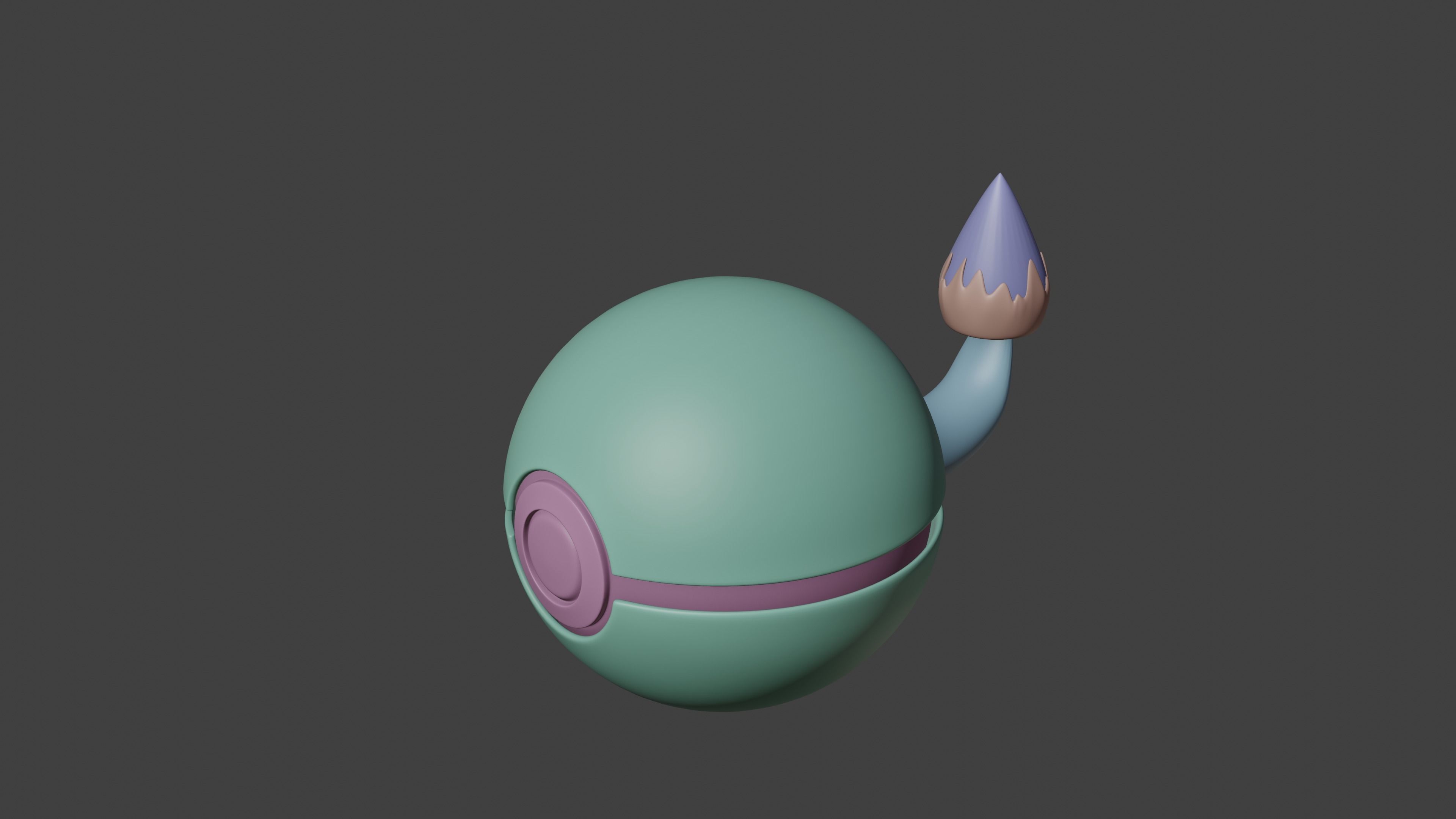 CHARMANDER BALL Low-poly 3D model_4