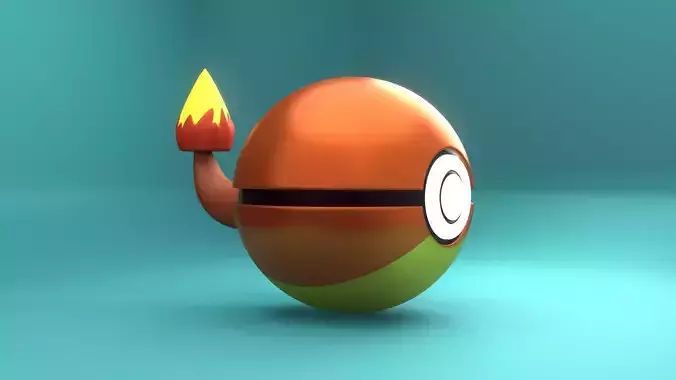 CHARMANDER BALL  Low-poly 3D model