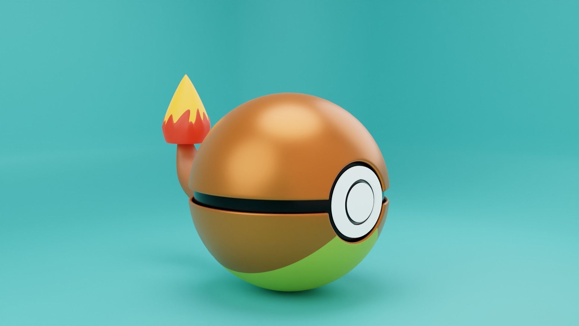 CHARMANDER BALL Low-poly 3D model_8