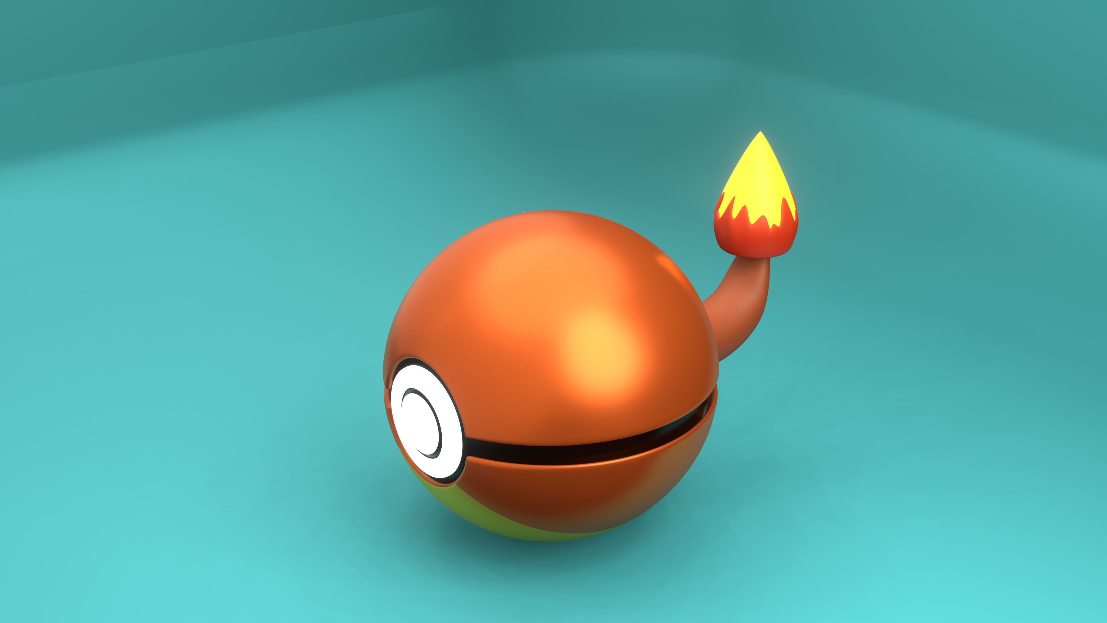 CHARMANDER BALL Low-poly 3D model_6